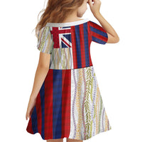 Hawaiian Tropical Plants Lei Family Matching Off Shoulder Short Dress and Hawaiian Shirt National Flag Style LT03 - Polynesian Pride