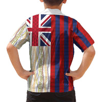 Hawaiian Tropical Plants Lei Family Matching Short Sleeve Bodycon Dress and Hawaiian Shirt National Flag Style LT03 - Polynesian Pride