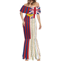 Hawaiian Tropical Plants Lei Mermaid Dress National Flag Style - Polynesian Pride