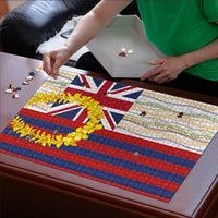 Hawaiian Tropical Plants Lei Puzzle National Flag Style - Polynesian Pride