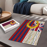 Hawaiian Tropical Plants Lei Puzzle National Flag Style - Polynesian Pride