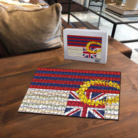 Hawaiian Tropical Plants Lei Puzzle National Flag Style - Polynesian Pride