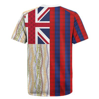 Hawaiian Tropical Plants Lei Rugby Jersey National Flag Style - Polynesian Pride