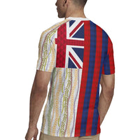 Hawaiian Tropical Plants Lei Rugby Jersey National Flag Style - Polynesian Pride