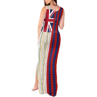 Hawaiian Tropical Plants Lei Tank Maxi Dress National Flag Style - Polynesian Pride