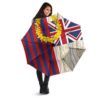 Hawaiian Tropical Plants Lei Umbrella National Flag Style - Polynesian Pride