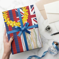 Hawaiian Tropical Plants Lei Wrapping Paper National Flag Style - Polynesian Pride