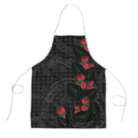 Hawaiian Kakau Art Apron Taro Leaves with Ohia Lehua and Pakala Pattern LT03 Black - Polynesian Pride