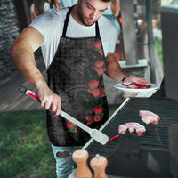 Hawaiian Kakau Art Apron Taro Leaves with Ohia Lehua and Pakala Pattern LT03 - Polynesian Pride