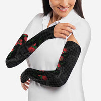 Hawaiian Kakau Art Arm Sleeves Taro Leaves with Ohia Lehua and Pakala Pattern LT03 - Polynesian Pride