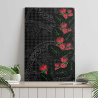 Hawaiian Kakau Art Canvas Wall Art Taro Leaves with Ohia Lehua and Pakala Pattern - Polynesian Pride