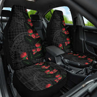 Hawaiian Kakau Art Car Seat Cover Taro Leaves with Ohia Lehua and Pakala Pattern - Polynesian Pride