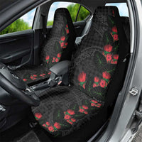 Hawaiian Kakau Art Car Seat Cover Taro Leaves with Ohia Lehua and Pakala Pattern - Polynesian Pride