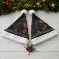 Hawaiian Kakau Art Christmas Santa Hat Taro Leaves with Ohia Lehua and Pakala Pattern - Polynesian Pride