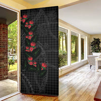 Hawaiian Kakau Art Door Cover Taro Leaves with Ohia Lehua and Pakala Pattern - Polynesian Pride