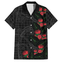 Hawaiian Kakau Art Family Matching Long Sleeve Bodycon Dress and Hawaiian Shirt Taro Leaves with Ohia Lehua and Pakala Pattern LT03 Dad's Shirt - Short Sleeve Black - Polynesian Pride