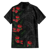 Hawaiian Kakau Art Family Matching Off The Shoulder Long Sleeve Dress and Hawaiian Shirt Taro Leaves with Ohia Lehua and Pakala Pattern LT03 - Polynesian Pride