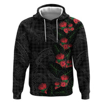 Hawaiian Kakau Art Hoodie Taro Leaves with Ohia Lehua and Pakala Pattern - Polynesian Pride