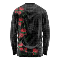 Hawaiian Kakau Art Long Sleeve Shirt Taro Leaves with Ohia Lehua and Pakala Pattern - Polynesian Pride
