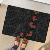 Hawaiian Kakau Art Rubber Doormat Taro Leaves with Ohia Lehua and Pakala Pattern - Polynesian Pride