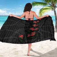 Hawaiian Kakau Art Sarong Taro Leaves with Ohia Lehua and Pakala Pattern - Polynesian Pride