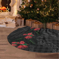 Hawaiian Kakau Art Tree Skirt Taro Leaves with Ohia Lehua and Pakala Pattern - Polynesian Pride