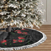 Hawaiian Kakau Art Tree Skirt Taro Leaves with Ohia Lehua and Pakala Pattern - Polynesian Pride