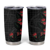 Hawaiian Kakau Art Tumbler Cup Taro Leaves with Ohia Lehua and Pakala Pattern - Polynesian Pride