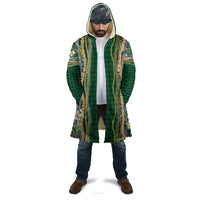 Hawaiian Art Flower Tribal with Lei Cloak Palaka Pattern Green Color - Polynesian Pride