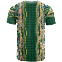 Hawaiian Art Flower Tribal with Lei T Shirt Palaka Pattern Green Color LT03 - Polynesian Pride