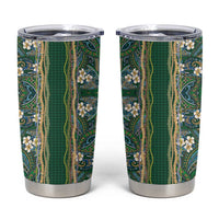Hawaiian Art Flower Tribal with Lei Tumbler Cup Palaka Pattern Green Color LT03 Green - Polynesian Pride