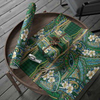 Hawaiian Art Flower Tribal with Lei Wrapping Paper Palaka Pattern Green Color - Polynesian Pride