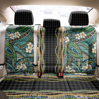 Hawaiian Art Flower Tribal with Lei Back Car Seat Cover Palaka Pattern Black Color - Polynesian Pride