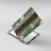 Hawaiian Art Flower Tribal with Lei Canvas Wall Art Palaka Pattern Black Color - Polynesian Pride