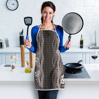 Hawaiian Art Flower Tribal with Lei Apron Palaka Pattern Grayscale - Polynesian Pride