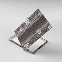 Hawaiian Art Flower Tribal with Lei Canvas Wall Art Palaka Pattern Grayscale - Polynesian Pride