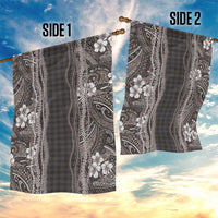 Hawaiian Art Flower Tribal with Lei Garden Flag Palaka Pattern Grayscale - Polynesian Pride