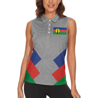 Custom New Caledonia-The Kagus Women Sleeveless Polo Shirt
