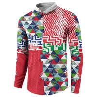 Hawaiian Floral Kakau Tropical Leaves-Sporty Style Button Sweatshirt