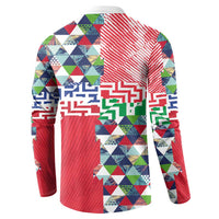 Hawaiian Floral Kakau Tropical Leaves-Sporty Style Button Sweatshirt