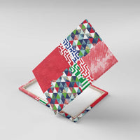 Hawaiian Floral Kakau Tropical Leaves-Sporty Style Canvas Wall Art