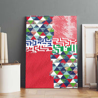 Hawaiian Floral Kakau Tropical Leaves-Sporty Style Canvas Wall Art