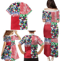 Hawaiian Floral Kakau Tropical Leaves-Sporty Style Family Matching Puletasi and Hawaiian Shirt