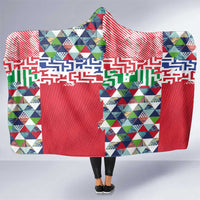 Hawaiian Floral Kakau Tropical Leaves-Sporty Style Hooded Blanket