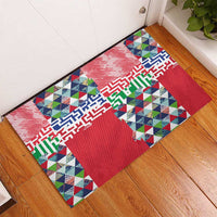 Hawaiian Floral Kakau Tropical Leaves-Sporty Style Rubber Doormat