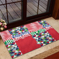 Hawaiian Floral Kakau Tropical Leaves-Sporty Style Rubber Doormat