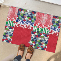 Hawaiian Floral Kakau Tropical Leaves-Sporty Style Rubber Doormat