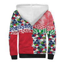 Hawaiian Floral Kakau Tropical Leaves-Sporty Style Sherpa Hoodie