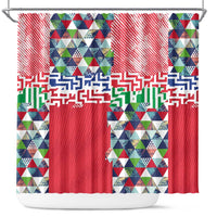 Hawaiian Floral Kakau Tropical Leaves-Sporty Style Shower Curtain