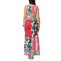 Hawaiian Floral Kakau Tropical Leaves-Sporty Style Tank Maxi Dress